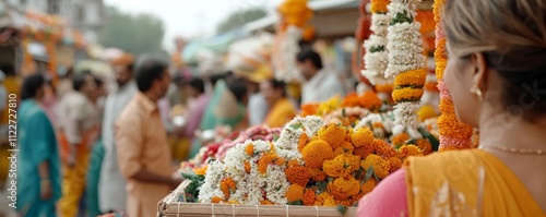 Celebrating diwali festival indian market vibrant scene festive atmosphere community joy traditional culture photo