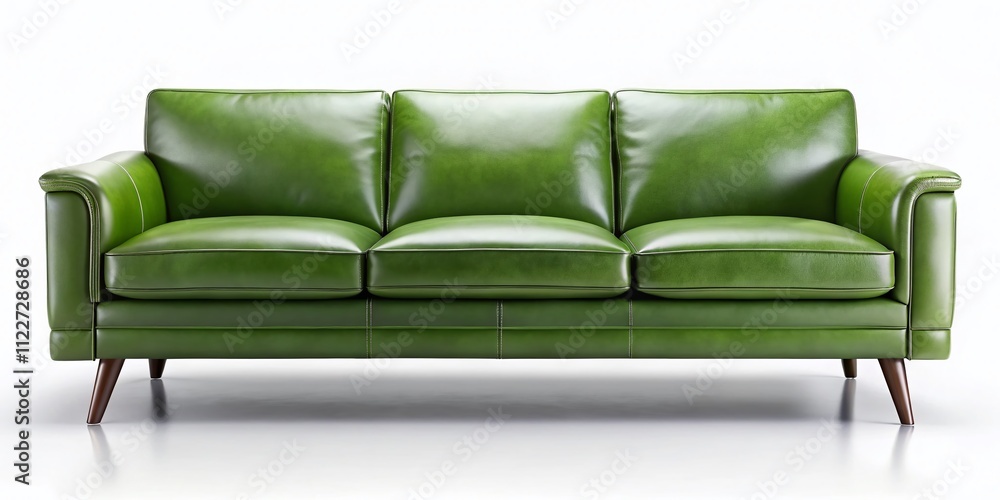 Fototapeta premium Dark Green Leather Sofa Silhouette - Home Decor AI Photo