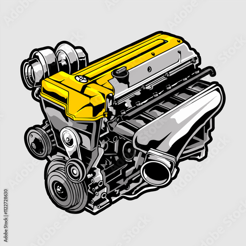 Automotive spare part illustration design