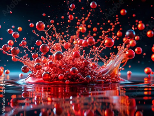 Wallpaper Mural Futuristic Red Particle Water Abstract Torontodigital.ca