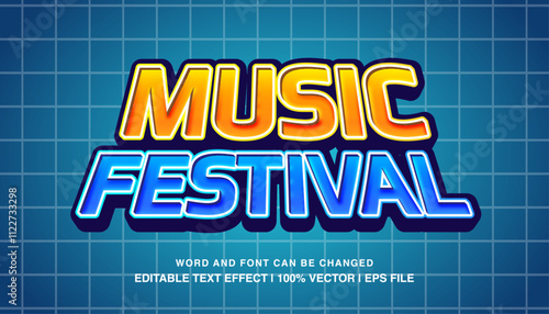 editable 3d bold cartoon music festival typeface