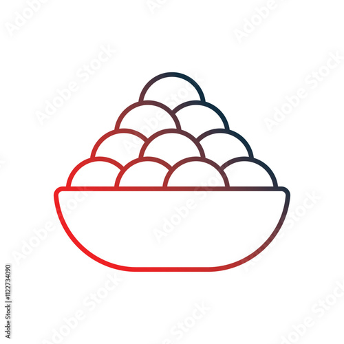 kanji vadas gradient icon with white background vector stock illustration