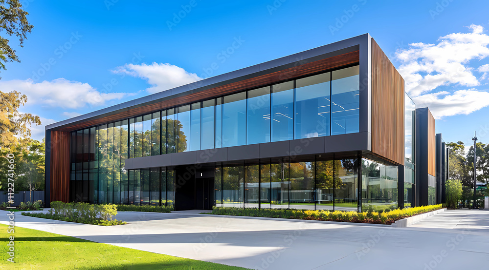custom made wallpaper toronto digitalSleek Business Complex with Oversized Glass Panels, Perfect for Contemporary Urban Architecture