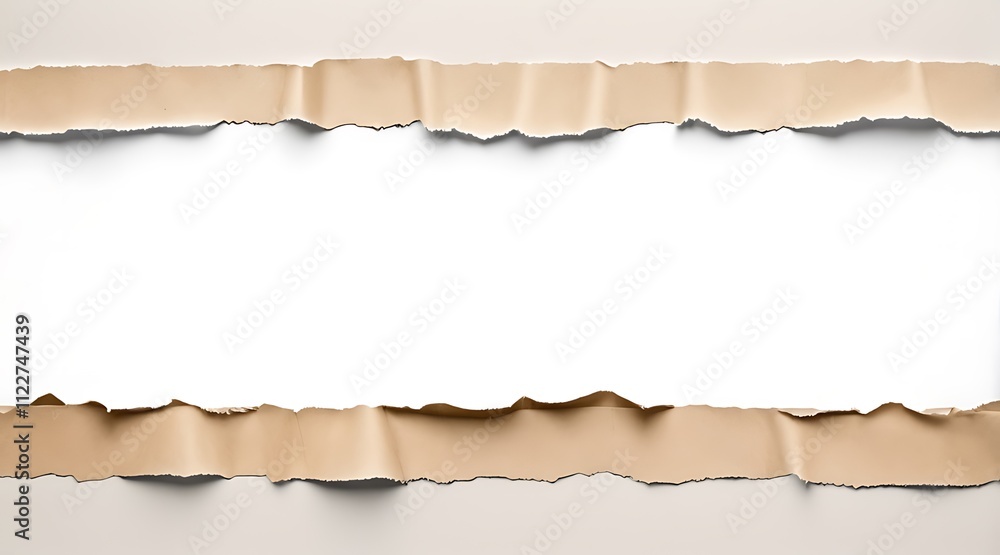 Fototapeta premium Ripped_torn_paper_edges_isolated_on_white_background
