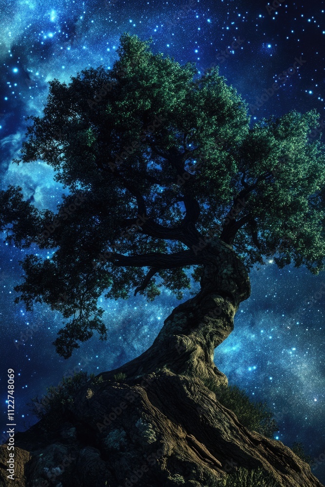 Obraz premium Lone Tree on Rocky Outcropping