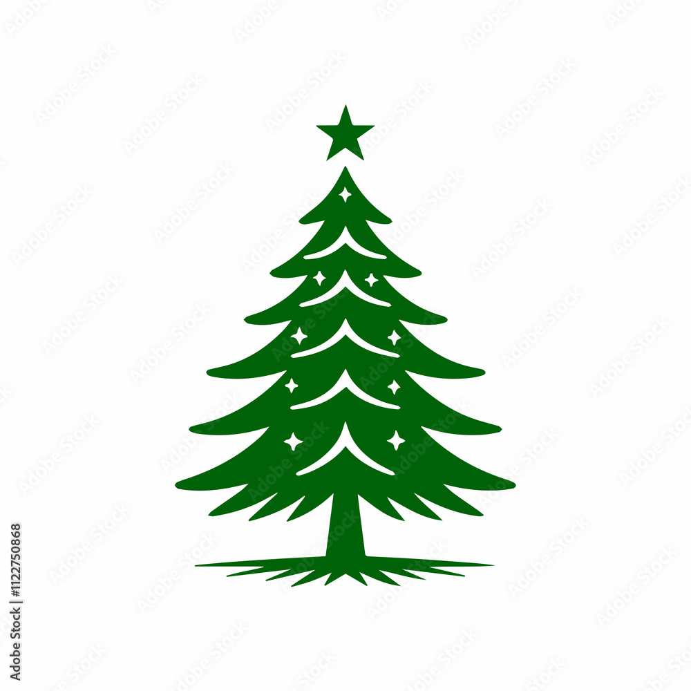 Obraz premium Christmas tree icon Christmas tree logo vector