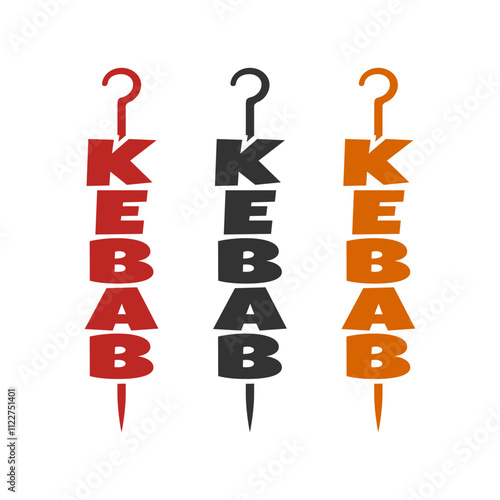 Kebab logo vector illustration template simple icon of lettering design