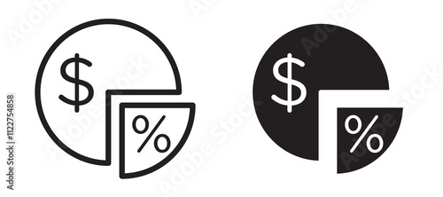Dividend liner icon vector set.