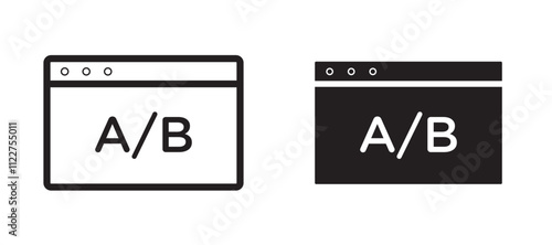 A B test liner icon vector set.