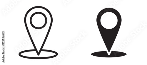 Map marker liner icon vector set.