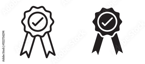 Accreditation liner icon vector set.