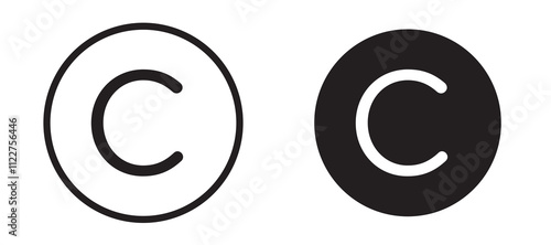 Copyright liner icon vector set.