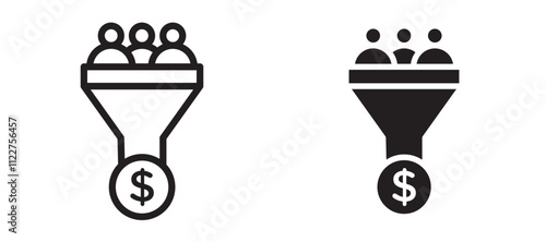 sales conversion liner icon vector set.
