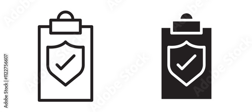 Insurance policy liner icon vector set.