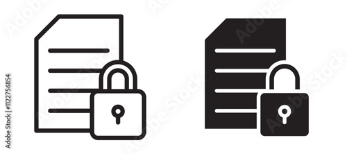 Confidential liner icon vector set.