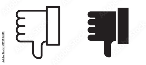 Thumbs down liner icon vector set.