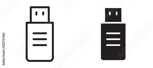 usb drive liner icon vector set.