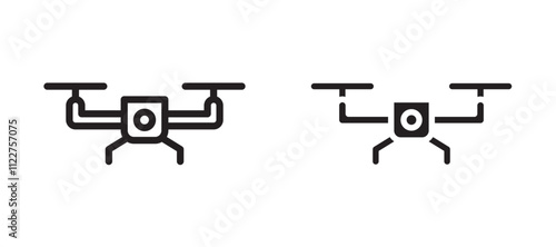 Drone liner icon vector set.