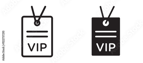 VIP pass liner icon vector set.