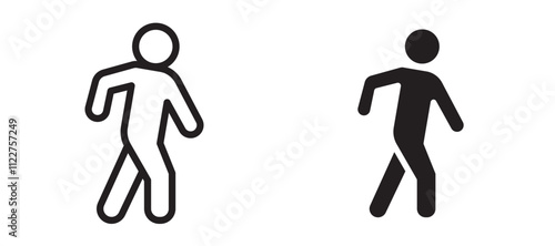 Pedestrian liner icon vector set.