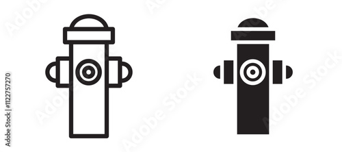 Fire hydrant liner icon vector set.