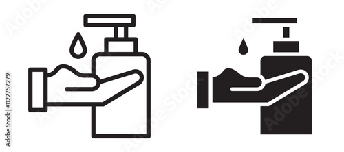 Hand sanitizer liner icon vector set.