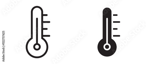 Thermometer liner icon vector set.