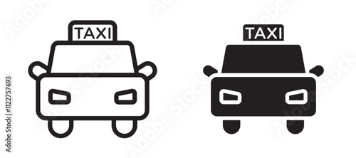 Taxi liner icon vector set.