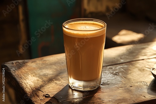 Refreshing glass of Thai coffee. photo