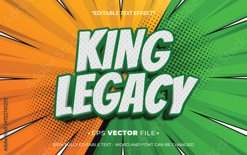King Legacy 3d text effect editable vector