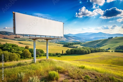 Wallpaper Mural Blank Billboard in a Vast Landscape for Creative Advertising with Clear Blue Sky, Perfect for Marketing and Branding Concepts in Expansive Outdoor Settings Torontodigital.ca