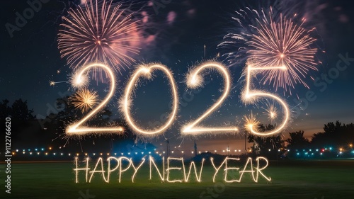 2025 Happy New Year Background Design.