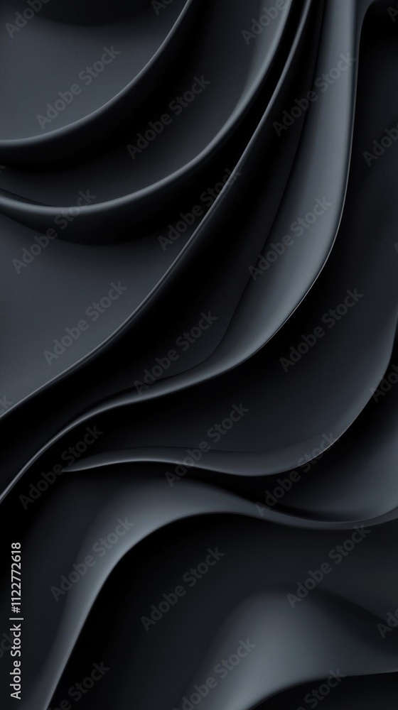 Obraz premium Abstract Black Waves: A Minimalist Design