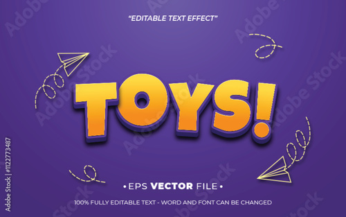 Toys 3d text effect editable vector