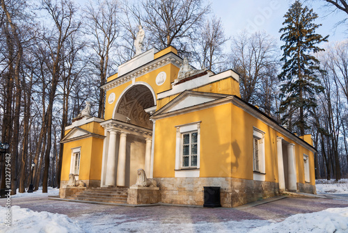 Milovida Pavilion in the Tsaritsyno palace and Park Ensemble in winter. Moscow, Russia photo