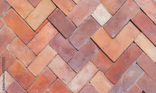 Wallpaper Mural Red brick colored tile background with sideways chevrons Torontodigital.ca