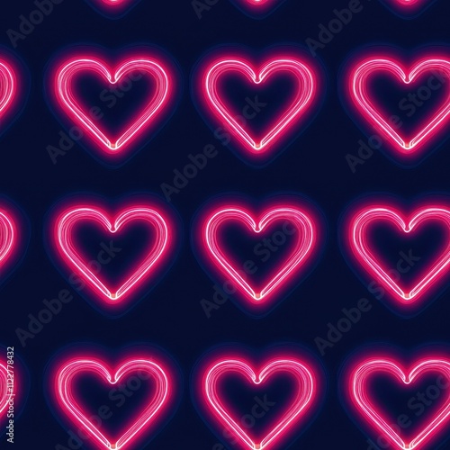 Seamless Minimal Valentine Heart Pattern Digital Design Modern Background Abstract Art