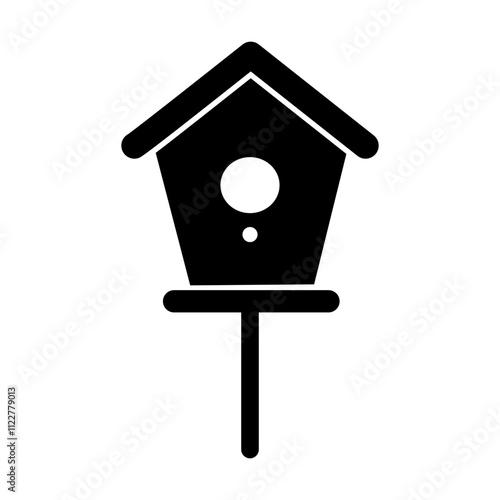 Birdhouse, bird nest svg cut file. Isolated vector illustration.