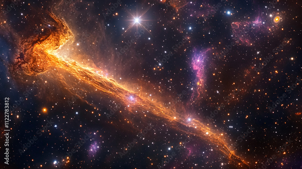 Fototapeta premium Galactic Explosion Amidst Stars