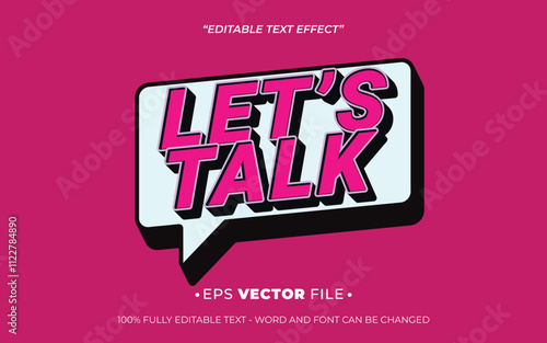 Let's Talk 3d text effect editable vector