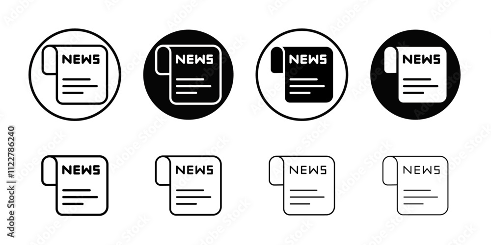 Newspaper icon Outline vector for web ui Newspaper icon Outline vector for web ui