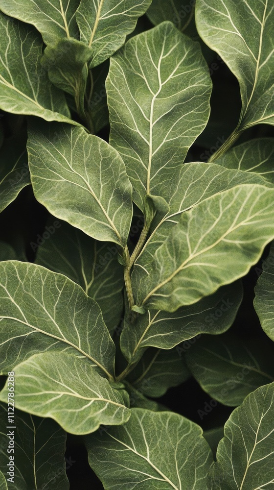 Fototapeta premium Intricate Veins of Green: A Close-Up of Lush Foliage