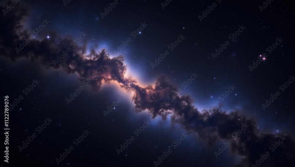 Fototapeta premium Celestial River A Cosmic Nebula in Deep Space