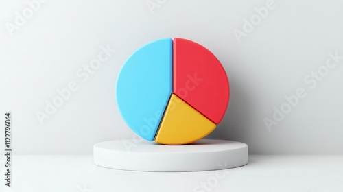 Data visualization eventcolorful 3d pie chart on white base digital art minimalist style