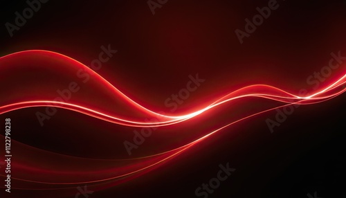 Abstract smooth red light streak wave background abstract red fractal wave technology background 226