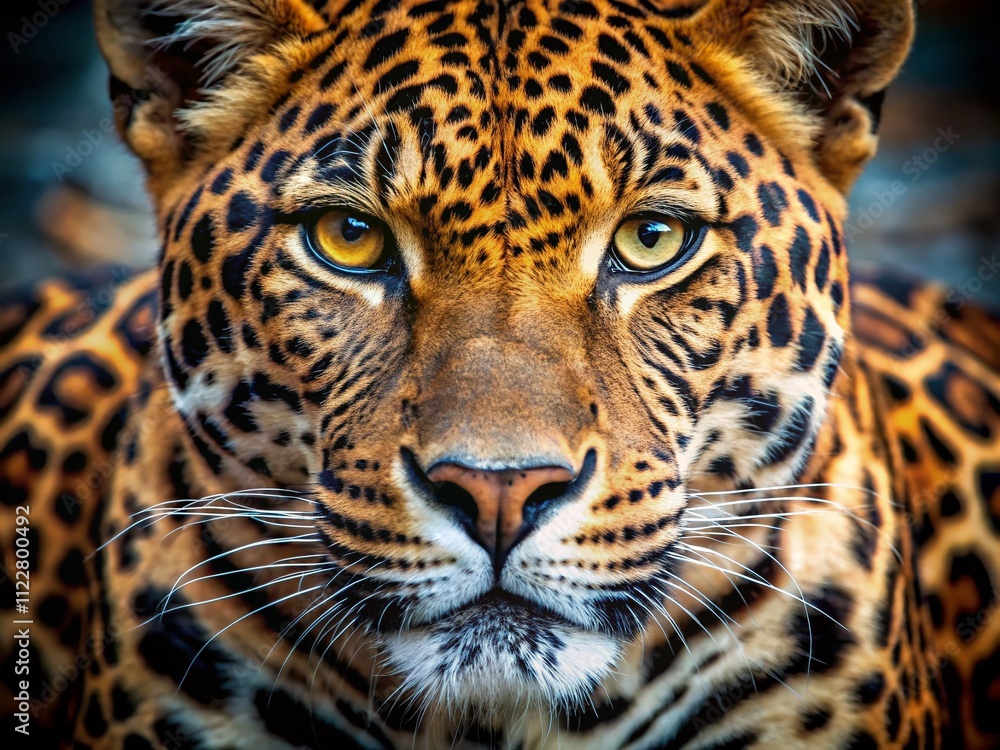 Obraz premium Captivating Leopard Skin Portrait Photography Showcasing Intricate Patterns and Textures for Fashion, Nature, and Wildlife Inspired Themes