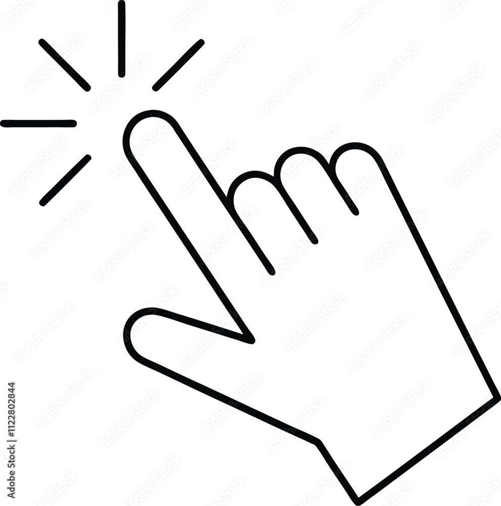 Obraz premium vector, hand, cursor, icon, 
