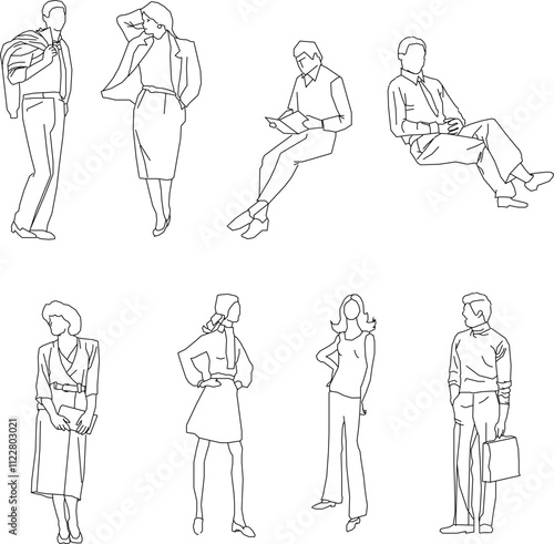 Vector sketch illustration of a silhouette design of a person doing their work to complete the image