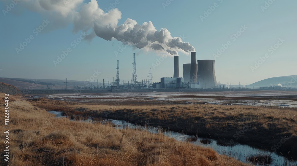 Nuclear power plant cooling towers emitting steam energy production and environmental impact Nuclear power plant cooling towers emitting steam energy production and environmental impact