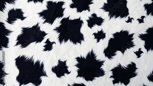 Cow fur texture, soft and short in black and white patches, seamlessly distributed across the surface.